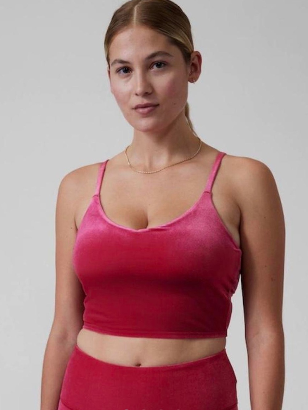 Athleta Velvet Crop Tank in Deep Pink